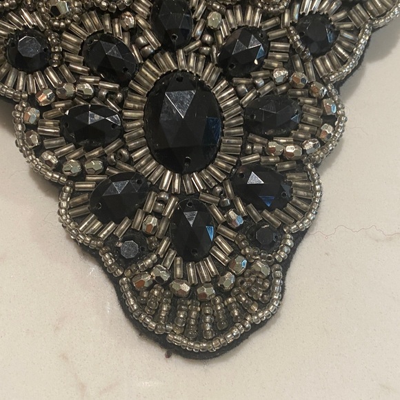 Statement Bib Necklace Silver Black Classic Glam Festival Jewelry OS - Picture 9 of 12